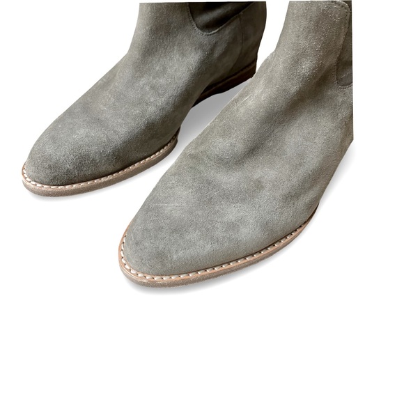 Soft Gray Suede Women's Sinclair Ankle Boots / Booties Flats 7M by Vince - Picture 2 of 6